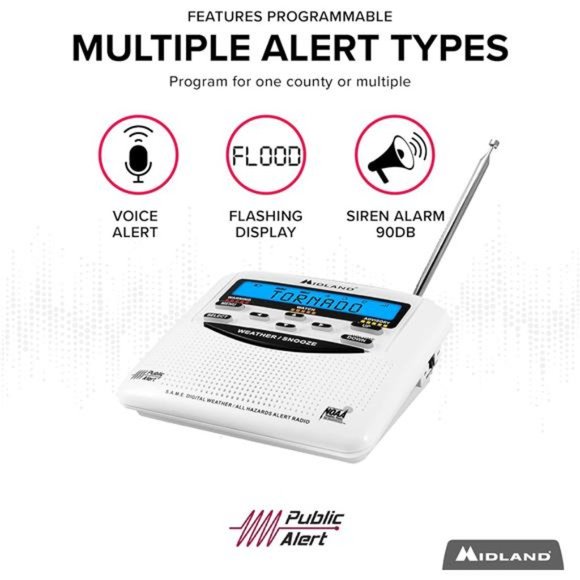 Emergency Weather Alert Radio -S.A.M.E. Localized Programming,Trilingual Display - Picture 2 of 6